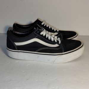 Vans Old Skool Black White Classic Low Top Skate Sneakers Mens Size 8.5